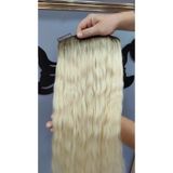 Nurdan Trend Peruk Yarımay + 2 Yan 200 gr 65-70 cm Gerçek Saç Çıtçıt Dip Açık Kahve Alt Platin Renk