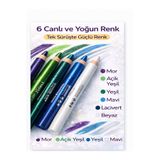 NURDAY Renkli Eyeliner Kalemi Seti 6'lı – Waterproof Göz Kalemi Neon & simli renkler