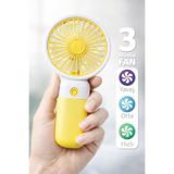 NURDAY Standlı 3 MOD Şarjlı El Fanı 3 Kademe Seyahat Masaüstü Vantilatör Taşınabilir Mini Fan Sarı F139