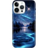 Nurdic iPhone 16 Pro Kılıf Şeffaf Üzeri Resimli Silikon Gece Yarısı - 001-Renkli