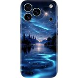 Nurdic iPhone 17 Pro Max Şeffaf Kılıf Retro Trendy Silikon Baskılı Gece Yarısı - 001-Renkli
