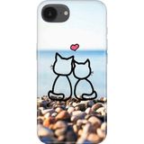 Nurdic iPhone 17E Kılıf 0.4 mm Lazer Kesim Silikon Kapak Kedilerin Aşkı - 001-Renkli