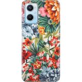 Nurdic Oppo A96 Uyumlu Kılıf Silikon Desenli Resimli Kapak Sanatsal Çiçek - 001-Renkli