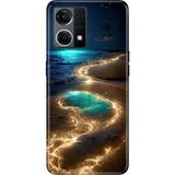 Nurdic Oppo Reno 7 4g Uyumlu Kılıf Resimli Desenli Silikon Golden Beach - 001-Renkli