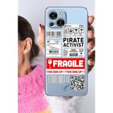 Nurdic Reeder S23 Pro Max Kılıf S23 Pro Max Şeffaf Silikon Baskılı Fragile - 001-Renkli