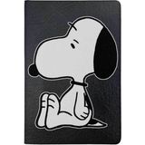Nurdic Snoopy Desenli Deri Pet Evcil Hayvan Kedi Köpek Pasaport Sağlık Karnesi Kabı Kılıfı - Siyah - Standart