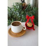 Nure Store 4'lü Coquette Fiyonk Tasarımlı Mini Kahve Yanı Sunumluk – Lokumluk & Çikolata Kasesi - Kırmızı