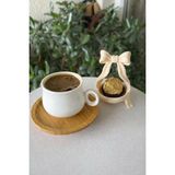 Nure Store 4'lü Coquette Fiyonk Tasarımlı Mini Kahve Yanı Sunumluk – Lokumluk & Çikolata Kasesi - Krem