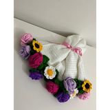NurEra Design Çiçekli Buket Battaniye / Örgü Solmayan Çiçek Buketi / Sevgililer Günü - Anneler Günü Hediyesi / Tv Battaniyesi 100 cm - Çok Renkli - 100 x 100 cm