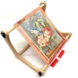 Nurge Ayarlanabilir Nakış Masa Standı, Çapraz Dikiş Çember Standı Tur veya Masa Üstü Çapraz Dikiş veya Goblen için, Nakış Halka Tutucu. Elde Cilalı Doğal Ahşap 190-3 (30 cm)