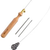 Nurge Premium Kalite Delgeç İğne Seti, 1,2 mm - 1,6 mm - 2,2 mm Metal Borular ve Ahşap Saplı Zımba İğne Kitleri, Yetişkinler için Yeni Başlayanlar için, İplik için Nakış Dokuma Aletleri