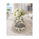 NURGİTA HOME Dantel Kenarlı İngiliz Köylüler &Fransız köylüler Runner & Vintage Masa Örtüsü (40x110 cm )