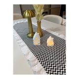 NURGİTA HOME Fırfırlı Fistolu Duck Keten Vintage Runner (40x110 cm)