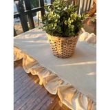 Nurgita Home Fırfırlı Keten Runner (40X110) - Bej - 40 x 110 cm
