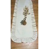 NURGİTA HOME Fırfırlı keten runner vintage 40x110 cm