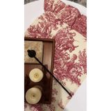 NURGİTA HOME Fırfırlı ucu Duck Keten Vintage İngiliz &Fransız Köylüler Runner (40x110cm)