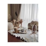 NURGİTA HOME Naturel Fırfırlı Ham Keten Runner Vintage 40x80