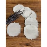 Nurhan Home 6 Adet Etamin Işlemeye Uygun Linen Keten Kumaş Gümüş Renk Kahve Yanı Kokteyl Sunum Peçete - 15 x 15 cm
