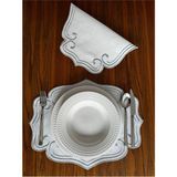 Nurhan Home Collection 2 Adet Curly Modeli Amerikan Servis Supla - 35 x 45 - Gümüş