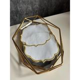 Nurhan Home Collection 2 Adet Etamin Işlemeye Uygun Linen Keten Kumaş Gold Kahve Yanı Kokteyl Sunum Peçete - Ekru - Altın