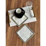 Nurhan Home Collection 2 Adet Mackenzie Desenli Gold Nakışlı Kokteyl Sunum Peçetesi - 15 x 15
