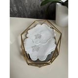 Nurhan Home Collection 2 Adet Yaprak Desenli Ekru Renk Kahve Yanı Kokteyl Sunum Peçetesi - 15 x 15