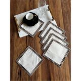 Nurhan Home Collection 6 Adet Mackenzie Desenli Bronz Nakışlı Kokteyl Sunum Peçetesi - 15 x 15