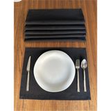Nurhan Home Collection 6 Adet Premium Keten Siyah Amerikan Servisi 35 x 45 cm