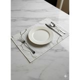 Nurhan Home Collection Linia Modeli Gümüş Nakışlı 6 Adet Amerikan Servis, Supla - 35 x 50