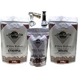 Nuri Toplar Filtre Kahve Ethiopia ve Brazil House Blend 3'lü Paket - 600 gr - Espresso