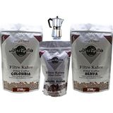 Nuri Toplar Filtre Kahve Kenya ve Colombia House Blend 3'lü Paket - 600 gr - Moka Pot