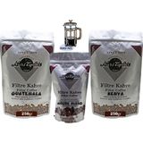 Nuri Toplar Filtre Kahve Kenya ve Guatemala House Blend 3'lü Paket - 600 gr - French Press