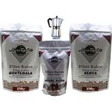 Nuri Toplar Filtre Kahve Kenya ve Guatemala House Blend 3'lü Paket - 600 gr - Moka Pot