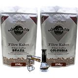 Nuri Toplar Filtre Kahveleri Brazil ve Colombia Yöresel Paket 2X250 gr - 500 gr - Espresso