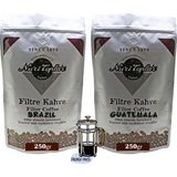 Nuri Toplar Filtre Kahveleri Brazil ve Guatemala Yöresel Paket 2X250 gr - 500 gr - French Press