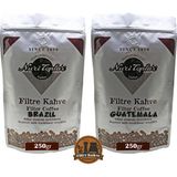 Nuri Toplar Filtre Kahveleri Brazil ve Guatemala Yöresel Paket 2X250 gr - 500 gr