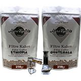 Nuri Toplar Filtre Kahveleri Ethiopia ve Guatemala Yöresel Paket 2X250 gr - 500 gr - Espresso