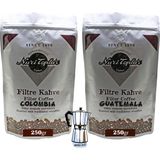 Nuri Toplar Filtre Kahveleri Guatemala ve Colombia Yöresel Paket 2X250 gr - 500 gr - Moka Pot