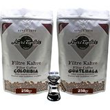 Nuri Toplar Filtre Kahveleri Guatemala ve Colombia Yöresel Paket 2X250 gr - 500 gr - V60