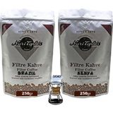 Nuri Toplar Filtre Kahveleri Kenya ve Brazil Yöresel Paket 2X250 gr - 500 gr - Chemex