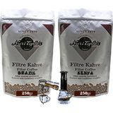 Nuri Toplar Filtre Kahveleri Kenya ve Brazil Yöresel Paket 2X250 gr - 500 gr - Espresso