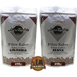 Nuri Toplar Filtre Kahveleri Kenya ve Colombia Yöresel Paket 2X250 gr - 500 gr - Cold Brew