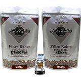 Nuri Toplar Filtre Kahveleri Kenya ve Ethiopia Yöresel Paket 2X250 gr - 500 gr - Chemex