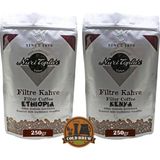 Nuri Toplar Filtre Kahveleri Kenya ve Ethiopia Yöresel Paket 2X250 gr - 500 gr - Cold Brew