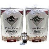 Nuri Toplar Filtre Kahveleri Kenya ve Guatemala Yöresel Paket 2X250 gr - 500 gr - French Press