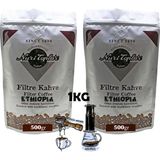 Nuri Toplar Filtre Kahvesi Ethiopia Sidamo Çekirdeği - Odun Ateşinde Kahve - 1 kg - Aeropress