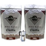 Nuri Toplar Filtre Kahvesi Ethiopia Sidamo Çekirdeği - Odun Ateşinde Kahve - 1 kg - Moka Pot