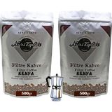 Nuri Toplar Filtre Kahvesi Kenya Aa Çekirdeği - Odun Ateşinde Kahve - 1 kg - Moka Pot