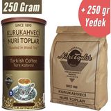 Nuri Toplar Türk Kahvesi Metal Kutu ve Günlük Taze Çekim Yedek 500 Gram