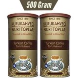 Nuri Toplar Türk Kahvesi Yuvarlak Metal Kutu 2X250 gr - 500 gr
